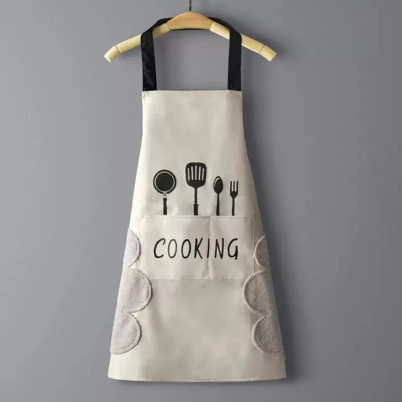 1PC Waterproof Apron Can Wipe Hand Kitchen Cooking Cleaning Oilproof Apron Unisex Household Durable Sleeveless Kitchen Apron New