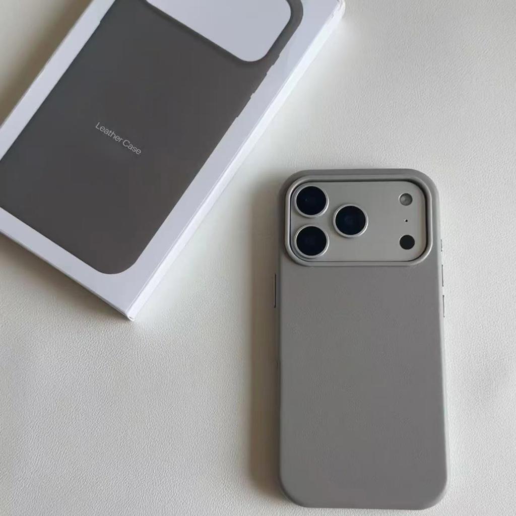 Business Official Solid Color For Magsafe Leather Case For iPhone 17 Pro Max Air 16 15 14 13 Strong Magnetic Wireless Charging Anti Drop Protect Cover