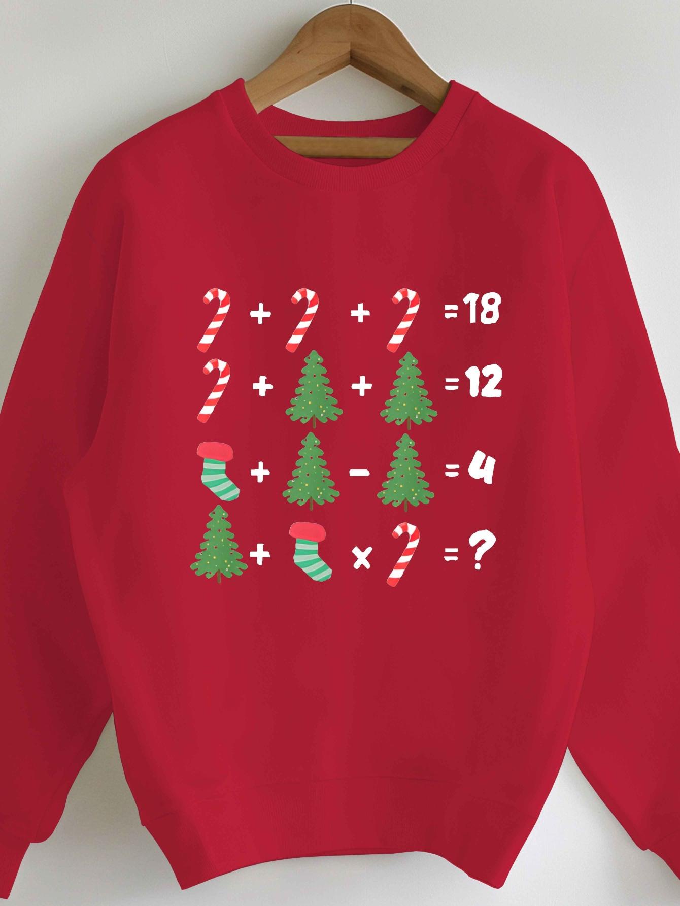 

Yuletide Christmas arithmetic problem women s sweatshirts XXL червоний