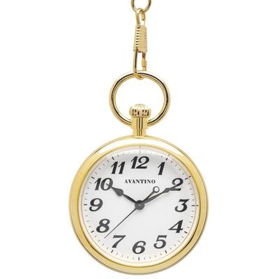 CREPHA Pocket Watch for Japanese Simple Battery Stainless White Gold Men, Movement, 50mm, Design, Operated, Steel, Analog, Dial, Business,