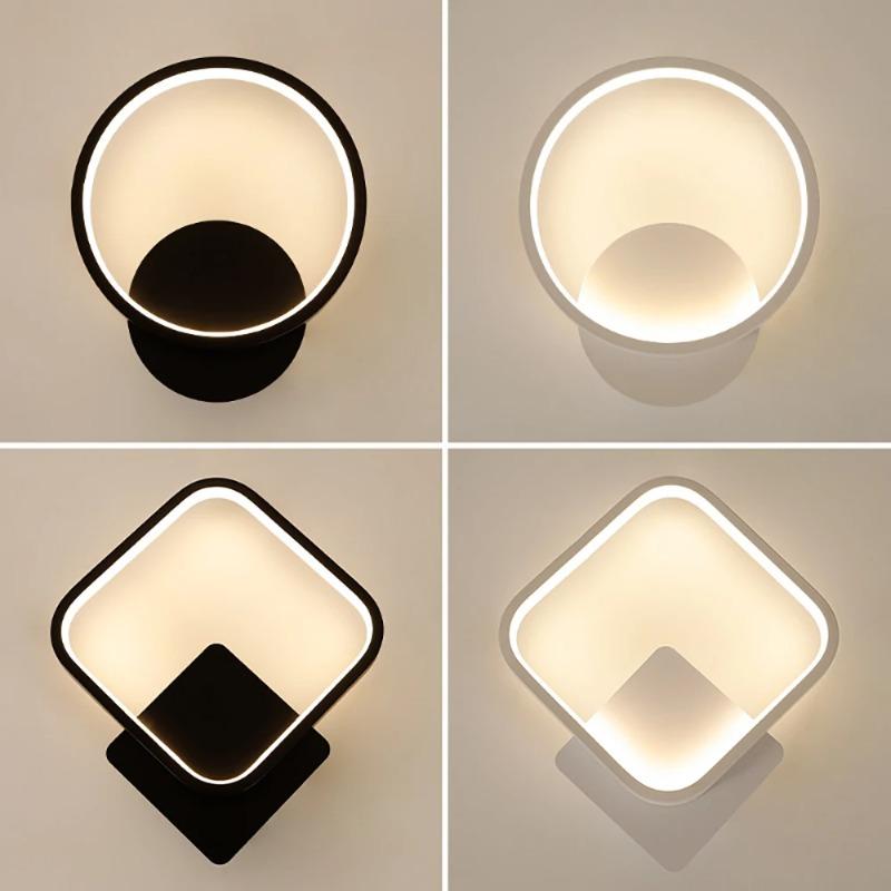 Modern LED Wall Lamp Round Light Aluminium Home Decor Bedroom Bedside Living Room Hallway Corridor Foyer Indoor Lighting Fixture