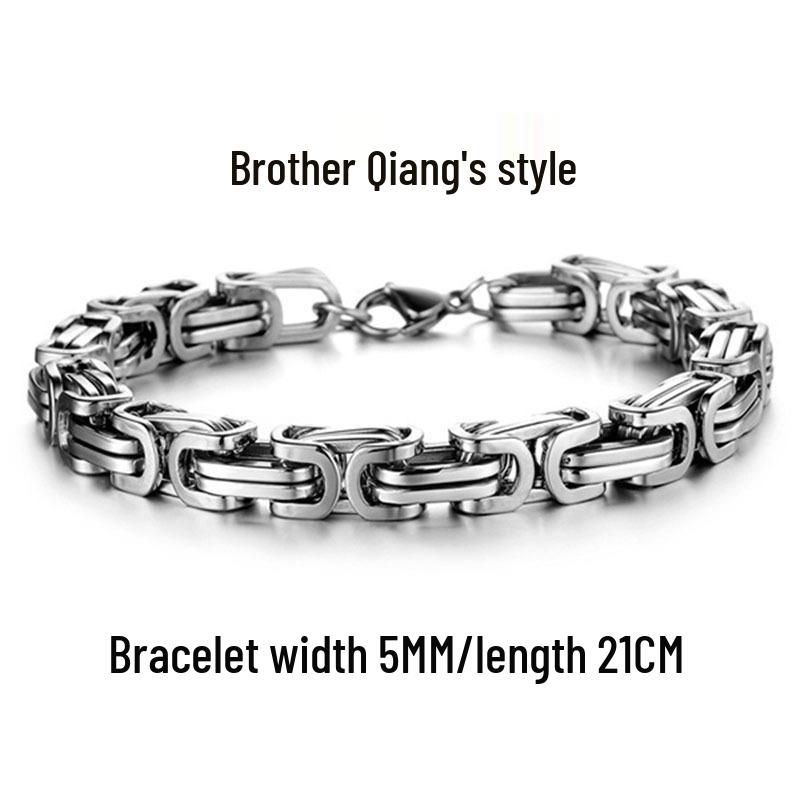 

Браслет мужской Kuang Biao из серебристой титановой стали «Императорская цепь» – Смелый и стильный килевой дизайн
