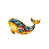 Enamel Whale Brooch Pins Colorful Mosaic Pattern Golden Edge Trim For Backpack Jackets Ocean Lover Gifts