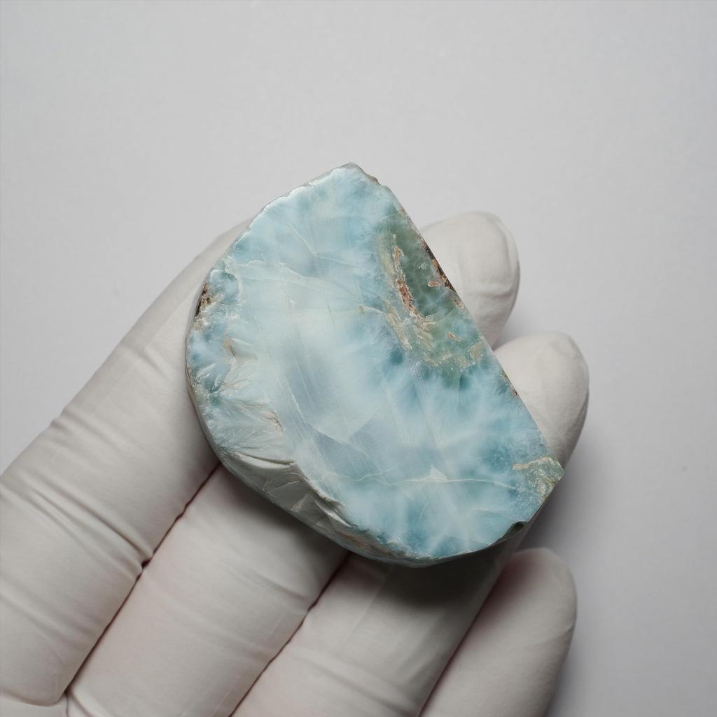 Stein Natürliches Mineral Larimar Exemplar 45x32x13mm Dominikanische [N2 Natural] (Larimar/blauer Pektolith) / (56 "Unikate" ca.. 37 g,