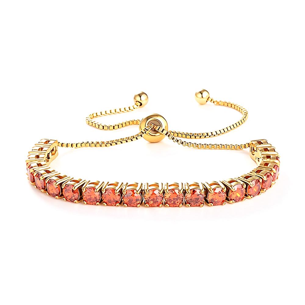 Elegant 4mm Zircon Women's Adjustable Stainless Steel Bracelet