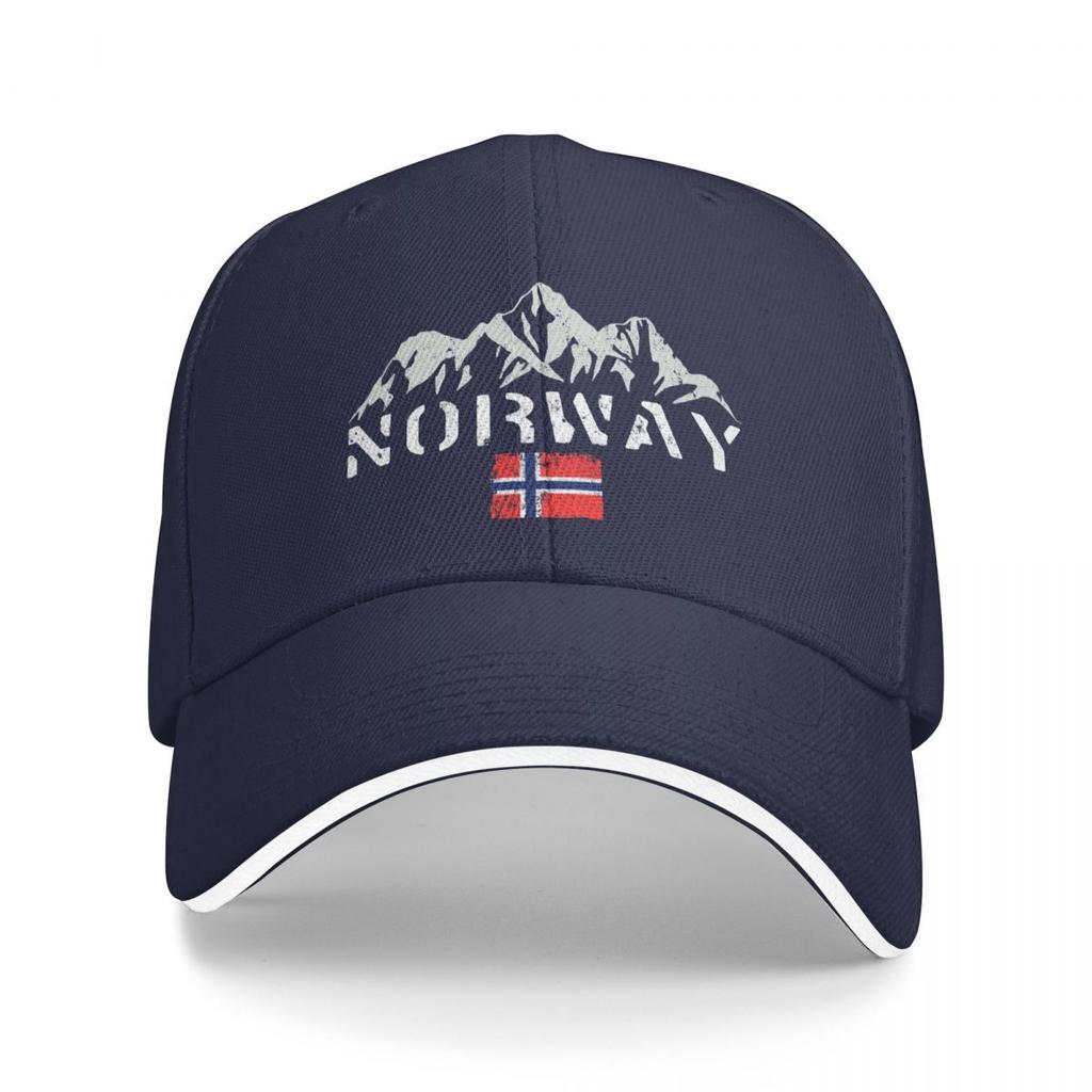 Vintage-Baseballkappen mit Schirm, Norwegen Fjord- und Bergmotiven, Herren- und Damenhüte