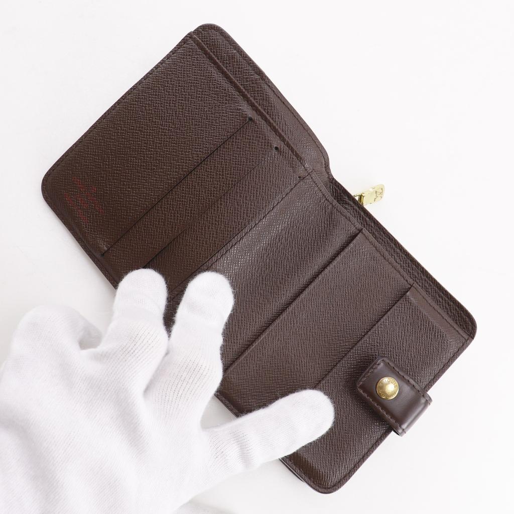 LOUIS VUITTON Compact zip Bi-Fold Wallet N61668 Brown Damier canvas Women Used