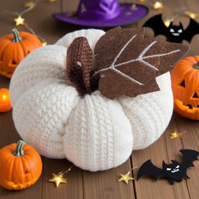 1/3Pcs Mini Knit Pumpkins Realistic Looking Faux Fall Harvest Crochet Pumpkins Thanksgiving Table Setting Small Knit Pumpkins
