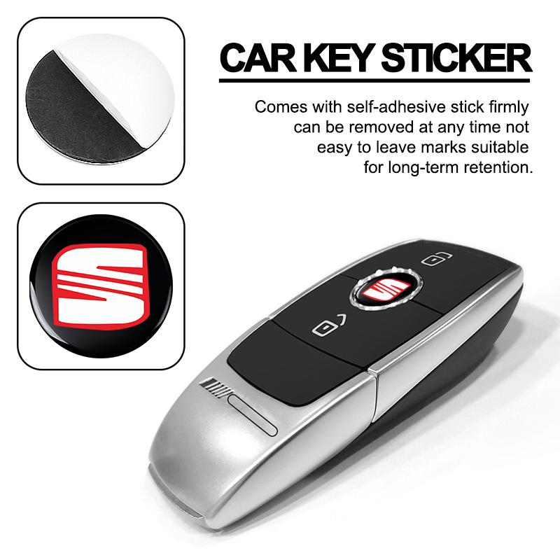 2/5/10Pcs 14mm Car Remote Key Fob Emblem Badge Radio Button Sticker For SEAT Leon FR Altea Ibiza Toledo Cordoba Alhambra Arona Ateca Exeo