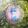 Metal Cherry Blossom Fox Wind Chime Outdoor Hanging Decor Rotating Hook Durable Weather Resistant for Garden Patio Wedding Home