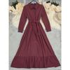 Women Vintage Bohemian Long Sleeve Long Casual Maxi Dress