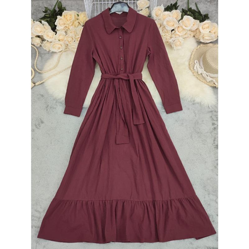 Women Vintage Bohemian Long Sleeve Long Casual Maxi Dress