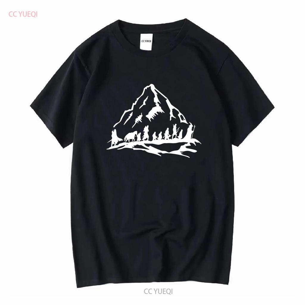 Fellowship of the Ring T Shirt LOTR Mountain  Womens Mens  vintage Washed Stretched streetwear Comfortable homme Casual Unisex