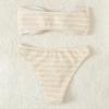 2Pcs/Set Summer Bikini Set Backless Bathing Soft Striped Print Women Swimwear Water