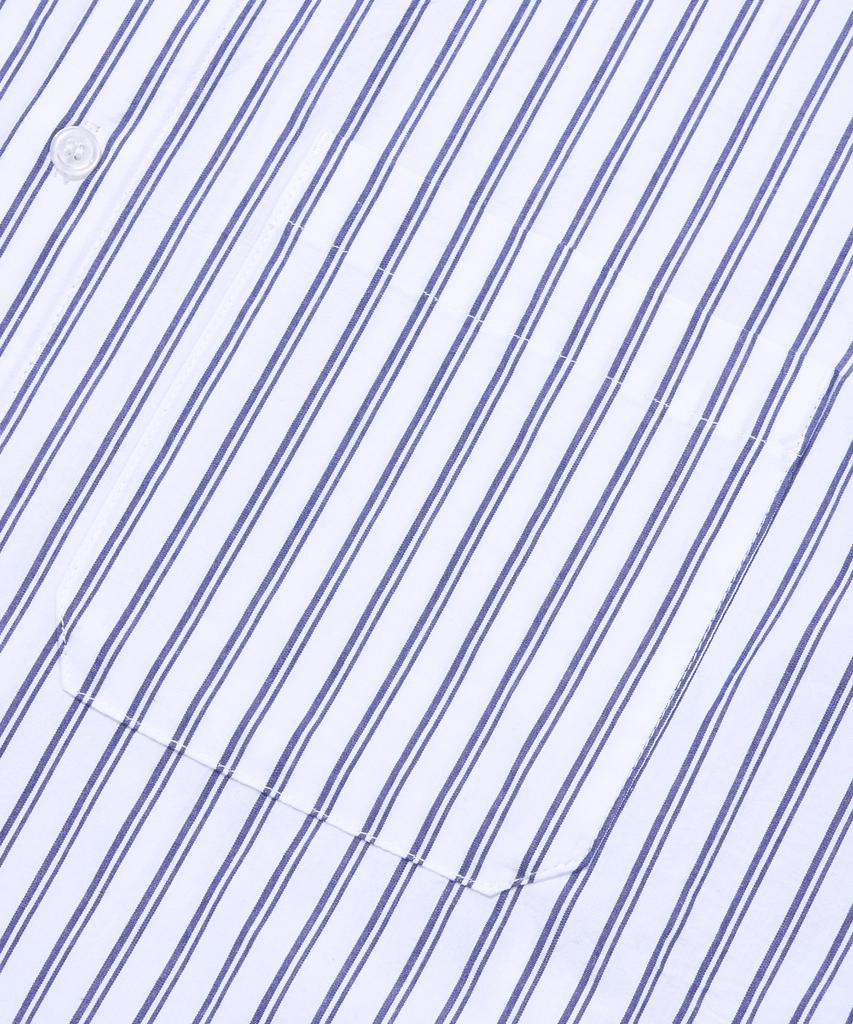 AGOD Crop Half Stripe Shirt [Navy]