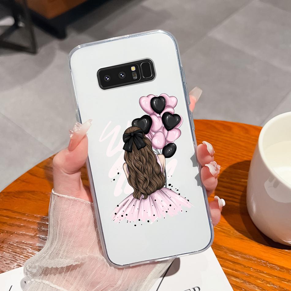 For Samsung Galaxy Note 8 9 20 Phone Cases Creative Soft TPU Silicone Clear Anti Drop Back Cover For Samsung Note8 Note9 Note20