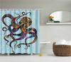 Animals Octopus Wolf Lion Seahorse Turtle Shower Curtains Bathroom Curtain Frabic Waterproof Polyester Bathroom Curtain Hooks
