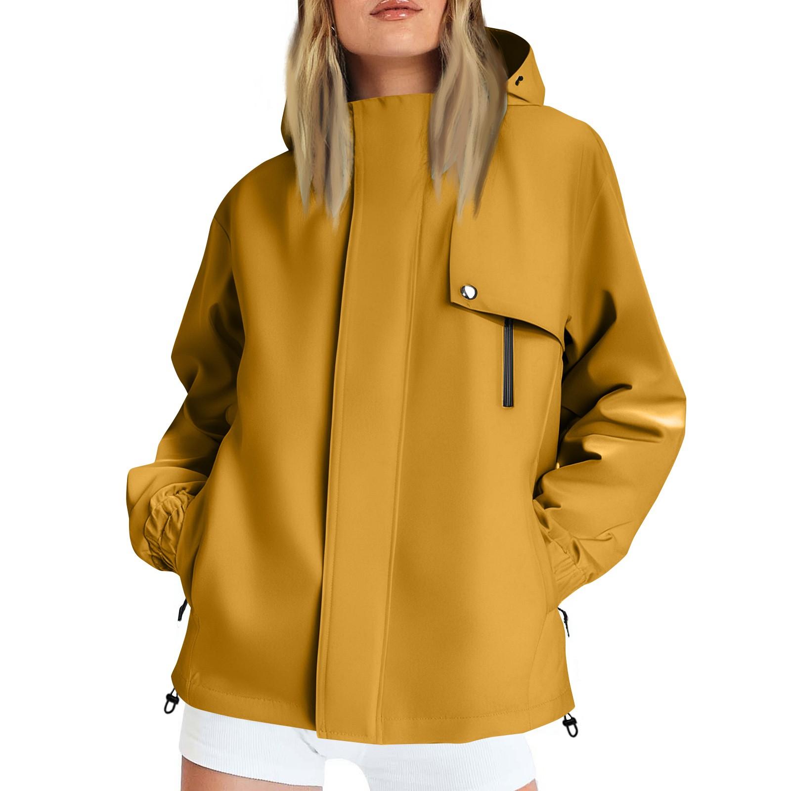 

Женская однотонная полосатая дождевик на открытом воздухе плюс водонепроницаемый плащ с капюшоном ветрозащитный M