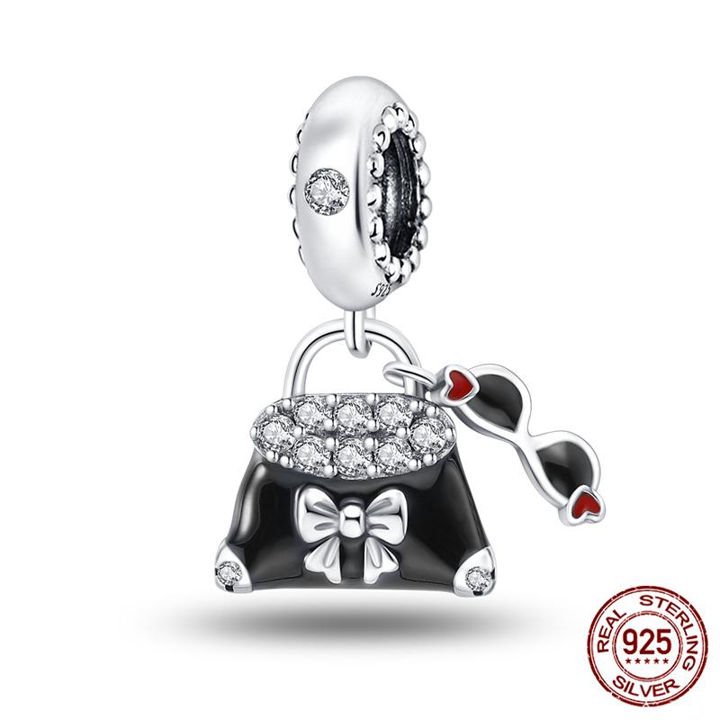 100% Copper Lipstick High Heels Bag Charms Fit Original Bracelet Jewelry Making For Women Gift