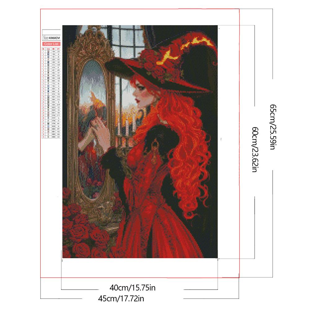 5D DIY Full Square Drill Diamond Painting Witch Kit Home Decoration Art Craft