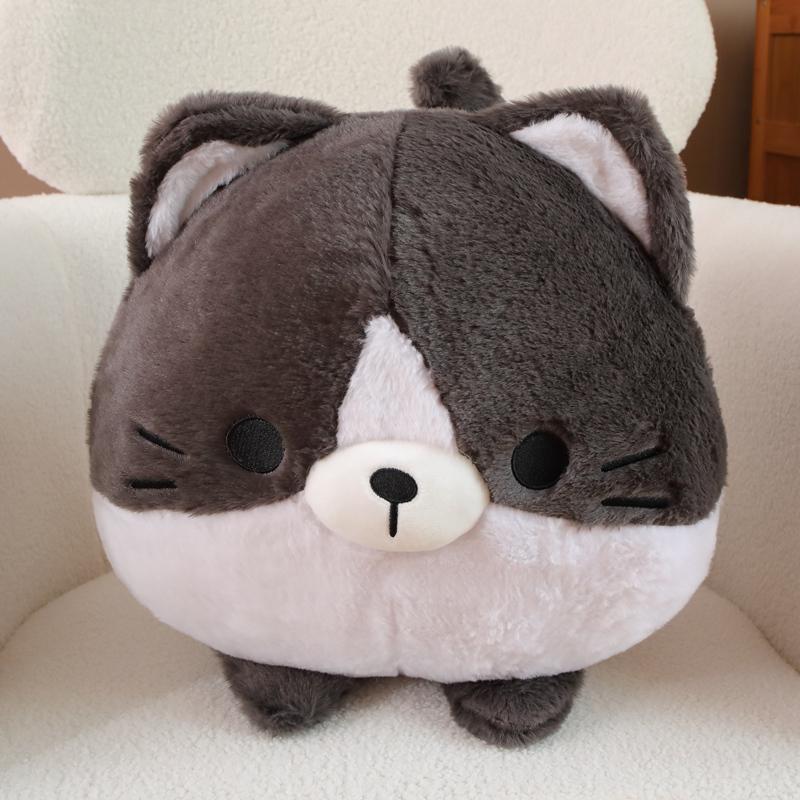 Cute Fat Cat Plush Pillow Stuffed Plush Animals Throw Pillow Cushion Round Fat Cat Toy Kids Toys Birthday Gift for Children