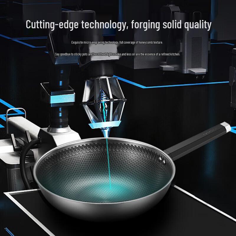 Joyoung 32cm 316 SS Honeycomb Non-stick Wok