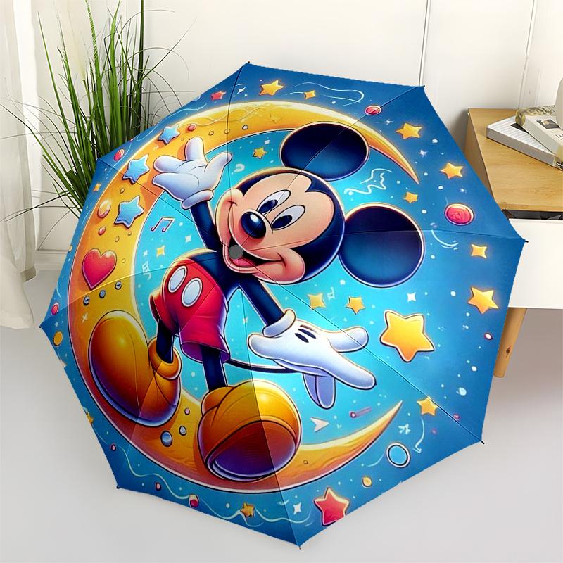Mickey and friends Themed Travel Umbrella-8 Ribs Automatic Opening and Closing, Portable Folding Design, Compact and Stylish Umbrella
