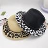 New Leopard Print Straw Sun Hat - Summer Versatile Uv Protection Wide Brim Hat For Women