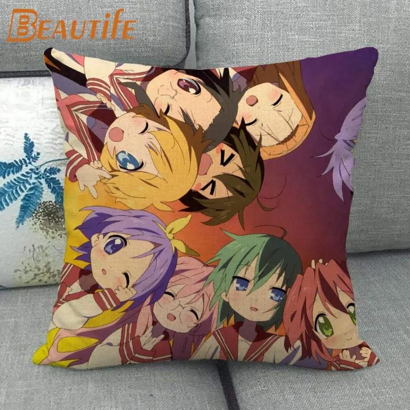 

Custom Lucky Star Pillowcase Cartoon Girl Wedding Decorative Cotton Linen Pillow Case for Home Pillow Cover 45X45cm One Side 45x45cm 18x18in