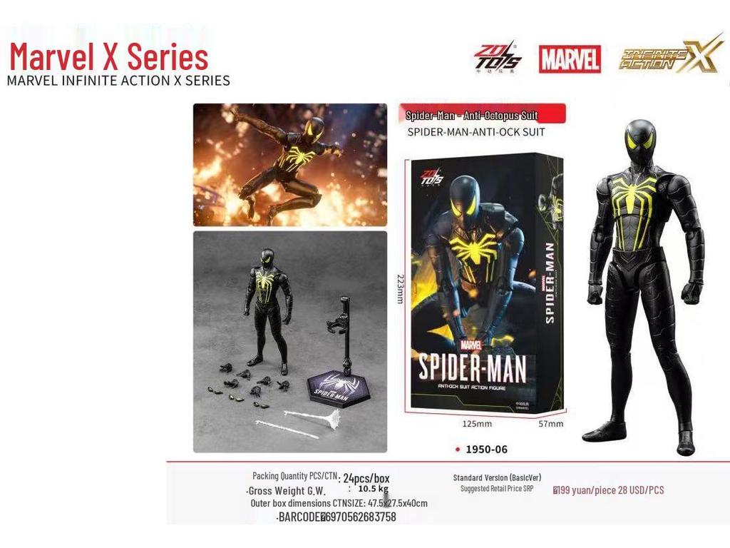 Chinesische Anime-Avengers Spider-Man Velocity-Anzug Actionfigur