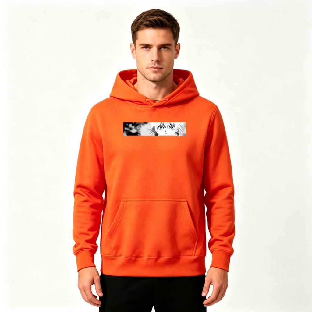 Men's Anime Eye Print Pullover Hoodie Casual Long Sleeve Loose Streetwear Hooded Sweatshirt