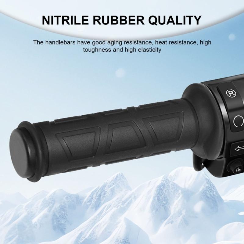 Motorcycle Heated Grips Cover 12V, Universally Handlebar,Temperature Adjustable 6 Gear,Waterproof Hand Heater Warmer
