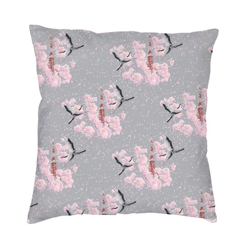 Watercolor Sakura Cherry Blossoms Pillow Case 40X40Cm Home Decoration Japanese Floral Modern Cushion Cover Car Pillowcase