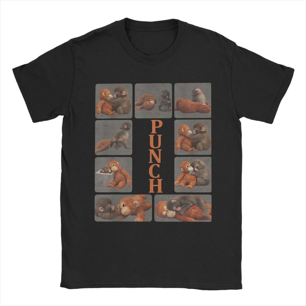Cute Punch Monkey TShirt Summer  Leisure T Shirts Unisexs Cotton O Neck Plus Size Tees ShortSleeve Vintage Tops