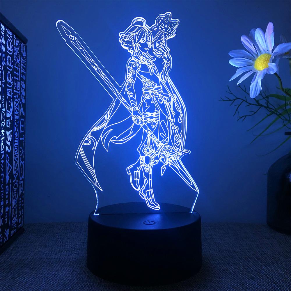 3D Lamp Anime Figures Genshin Impact 3D Night Light Raiden Shogun PVC Model Gamer Lamp Decoration Bedroom Lights Kids Toys Gifts