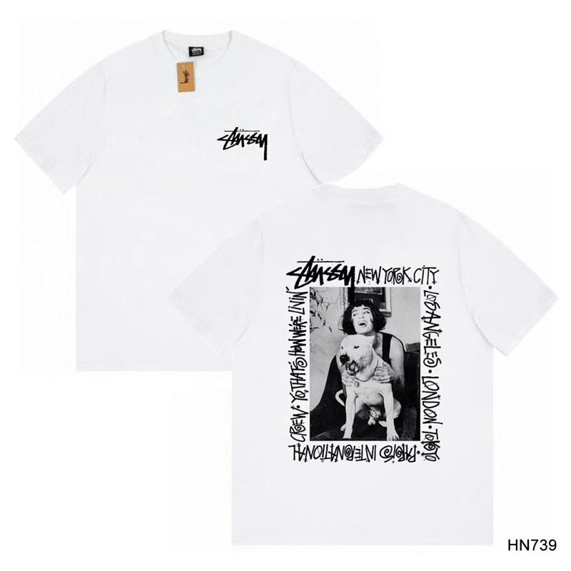 Stussy 2025 Sommer Neues Hochwertiges Rundhals-T-Shirt aus Baumwolle für Männer und Frauen Klassisches Logo mit neuem Musterdruck Paar-T-Shirt