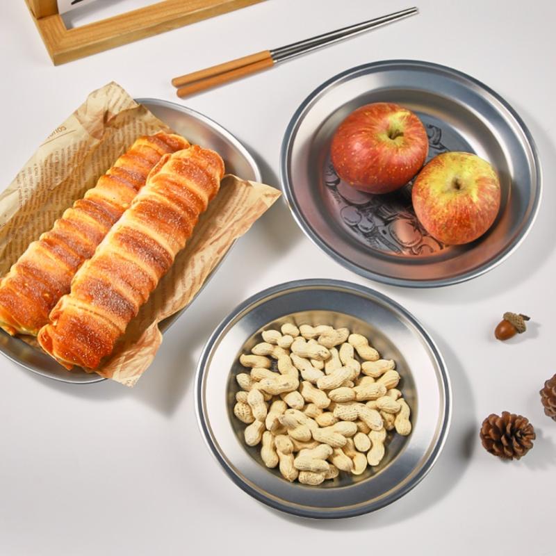 Vassoio portaoggetti retrò Lattina rotonda Desktop Disco Piatto per frutta snack pasticcini Piatto per dolci Caramelliera Strumenti per la conservazione degli alimenti per la cucina domestica