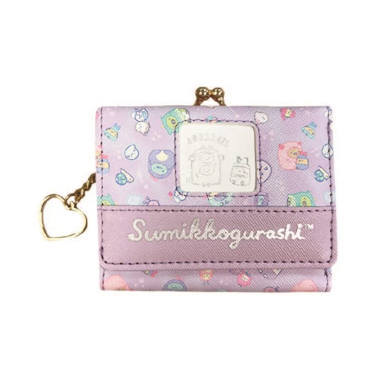 

Sunart Sumikko Gurashi Серия кошельков-мини с застежкой и нашивкой из синтетической кожи, фиолетовый 1632 [SG PUR] фиолетовый