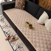 1pc Vintage-Inspired Corduroy Quilted Sofa Cover with Non-Slip Backing, Soft Colour Geometric Pattern, Machine Washable Sofa Pad