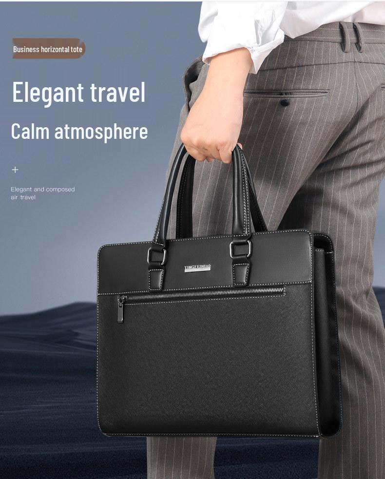 Herren Aktentasche mit großem Fassungsvermögen für Business Casual - Minimalistische Umhängetasche für Computer