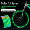 20-80Pcs/Set Rainbow Reflective Sticker for Bike Wheels Laser Night Glow Sticker for Car Motocycle Night Safety Warning Stickers