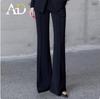 Women's Presidential Style Acetate Pantsuit: High-End, Professional, Slimming, Wide-Leg Two-Piece Set.