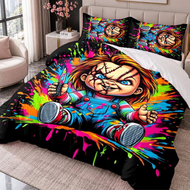 Chucky 3Pcs Bedding Set Duvet Cover With Two Pillowcases For Bedroom Home Decoration