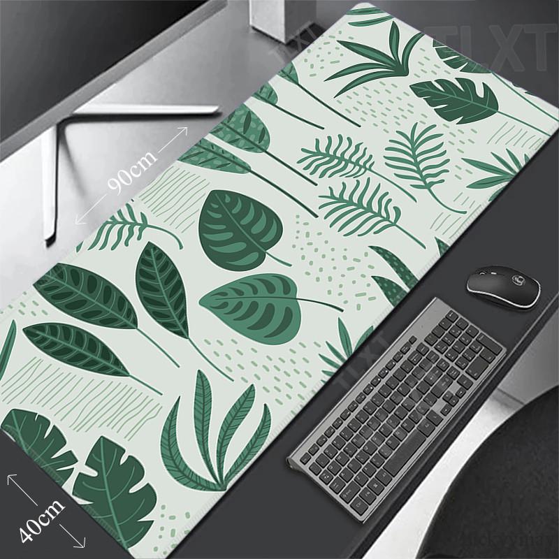 Tropical Plants Large Mouse Pad Green Leaves Gaming Mousepad Big Keyboard Rug Mouse Mats Rubber Desk Mat XXL Mousepads
