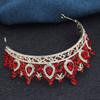 Exquisite Vintage Red Crown Princess Royal Queen Tiaras Bride Headdress Prom Party Wedding Dress Crowns Hair Jewelry Bridal