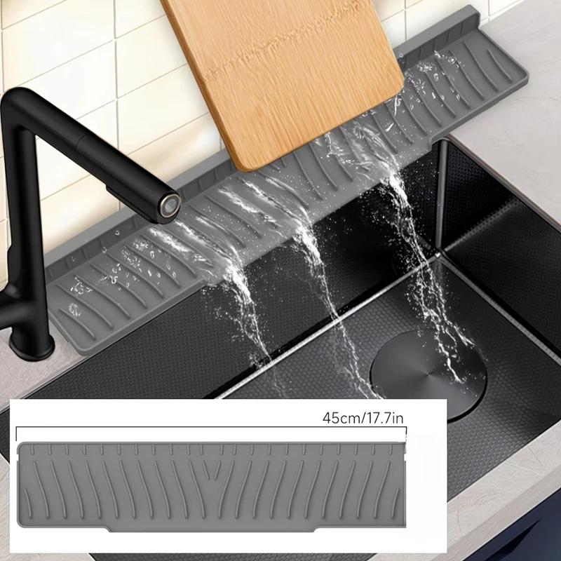 Foldable Silicone Sink Splash Guard Narrow Edge Drain Pad For Kitchen Sinks Bathroom Sink Protector Silicone Sink Splash Guard