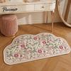 Dust-proof Entryway Mat Retro Floral Bath Mat, Non-slip Super Absorbent Bathroom Rug, Decorative Floor Quick-drying Diatomaceous Earth Rug for