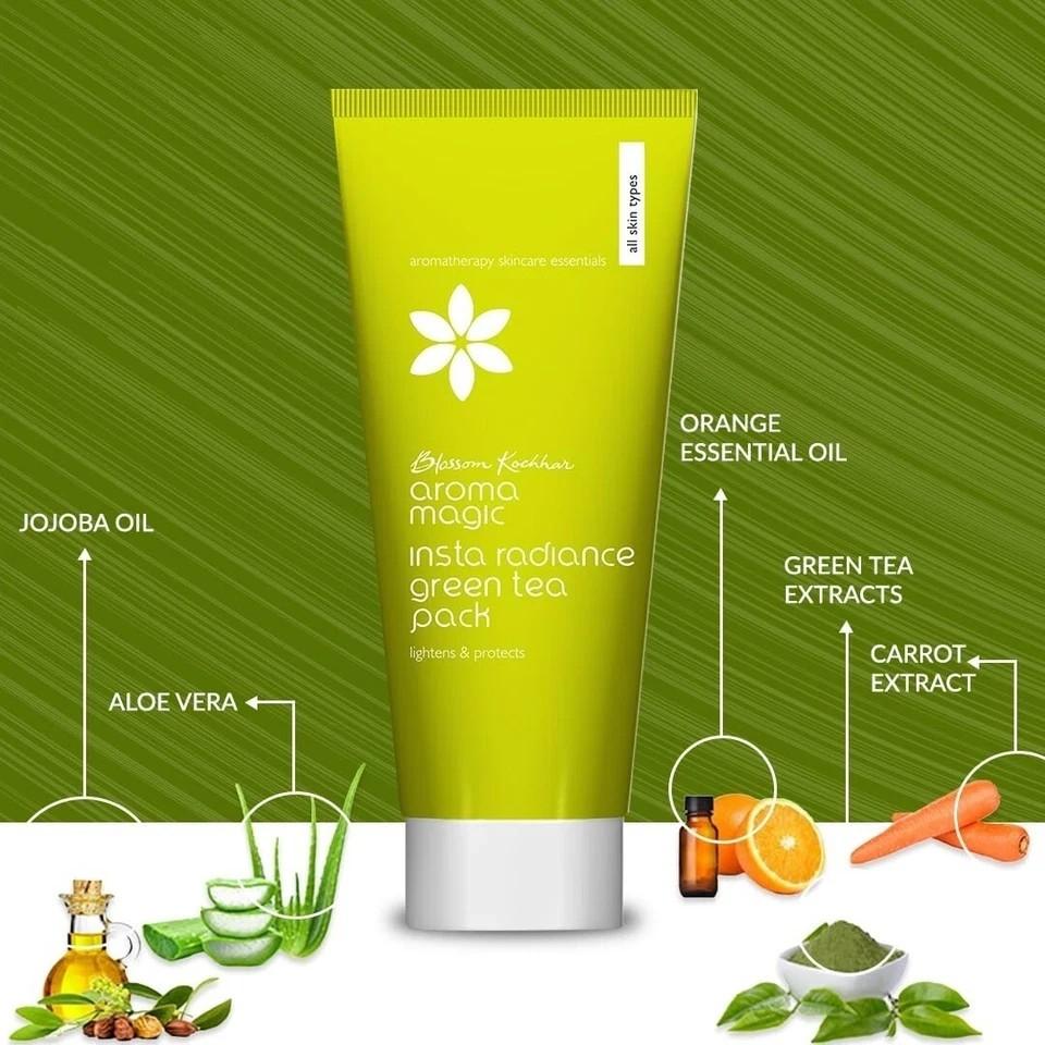 Aroma Magic Insta Radiance Green Tea Face Pack Moisturizes & Soothes 100g