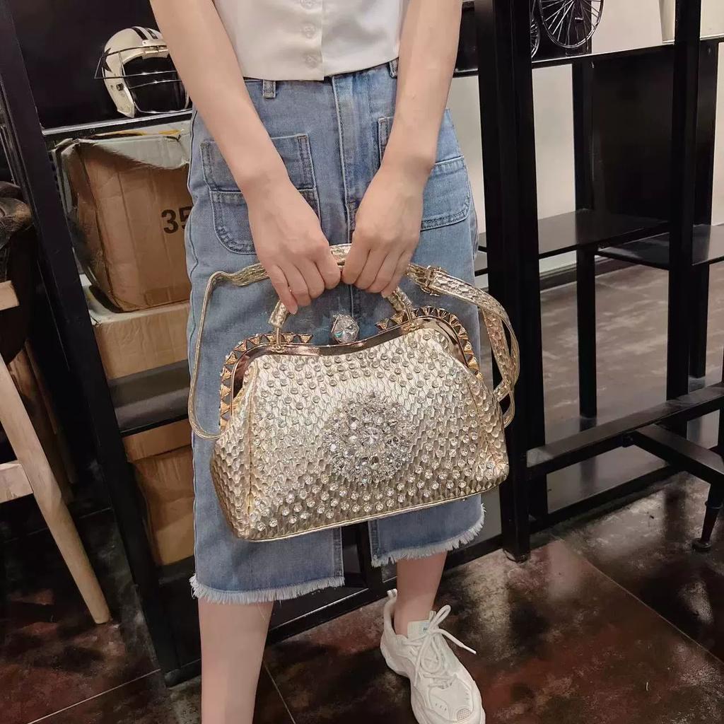 2024 New Crossbody Bag with Large Capacity and Diamond Inlaid Handbag for Women