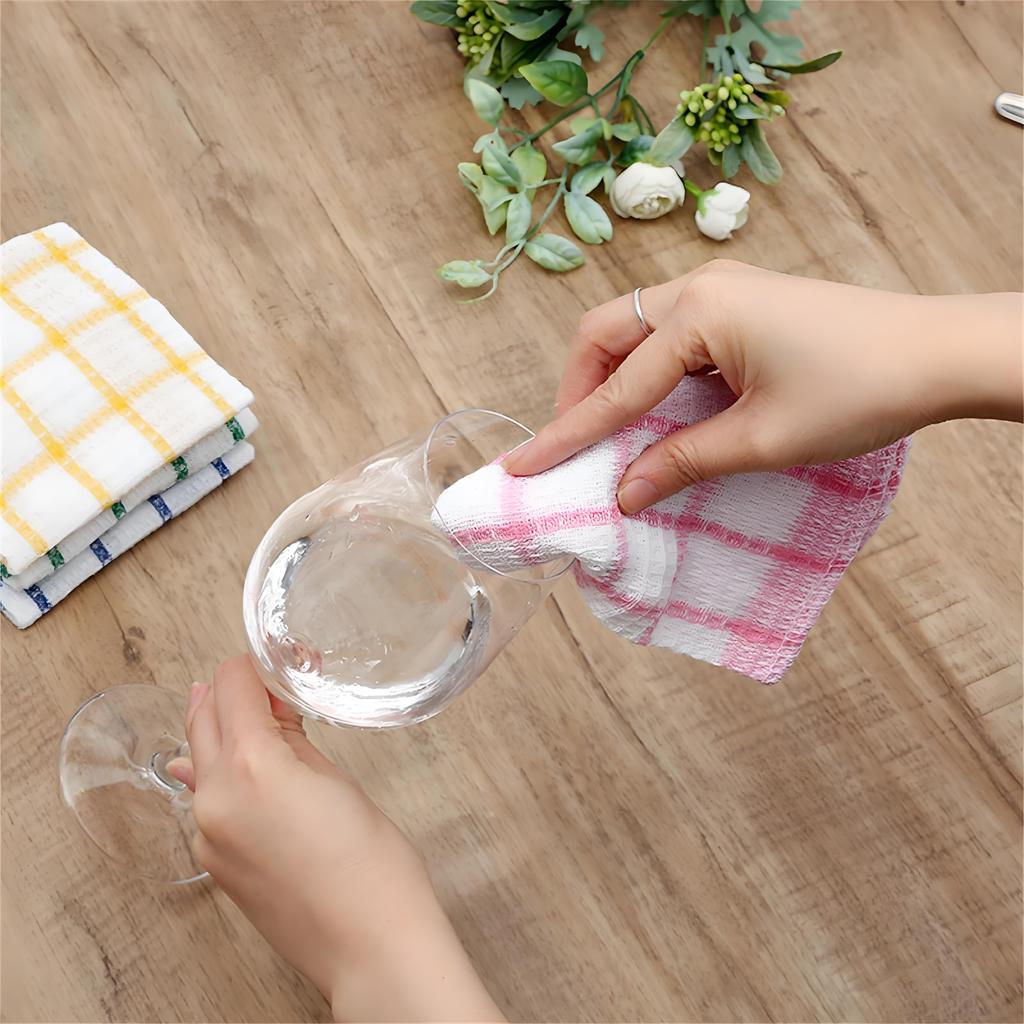 Kitchen Dishcloths for Washing Dishes 13.7x13.7 Inches Absorbent Dish Rags Cotton Scrubbing Cloths Dish Towels Sets Kitchen Dish